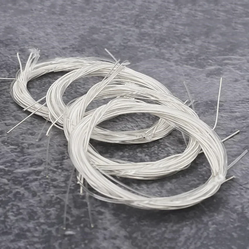 6 uds cuerdas de Metal de nailon clásico púas de guitarra de cuerda plateadas 1-6 alambre de guitarra usado accesorios de guitarra acústica clásica - imagen 5