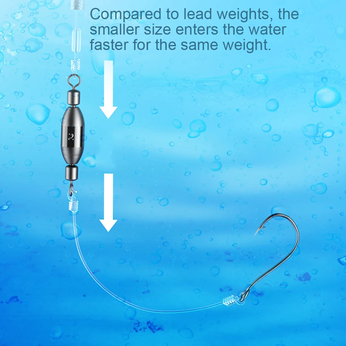 FishTrip 1 ~ 10 Uds. Plomo de peso de pesca con giratorios de acero inoxidable para caída y parte inferior, sedal y conexión de señuelo - imagen 4