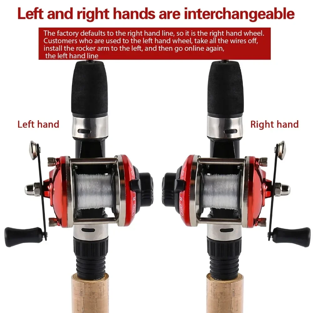 Sougayilang-carrete de pesca en hielo, accesorio con Ratio de engranaje 3,5: 1, Mini carrete de arrastre de 3 colores, bobina de Baitcasting, viene con línea de nailon de 50M - imagen 2