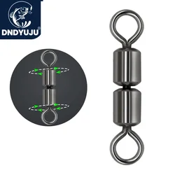 DNDYUJU 10 ~ 60 uds doble articulación giratoria de pesca giratoria de pesca de agua salada conector de anillo de ocho caracteres de alta velocidad