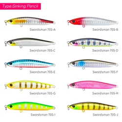 TSURINOYA Espadachín – Lápiz de hundimiento sin labios 70mm 7,6g