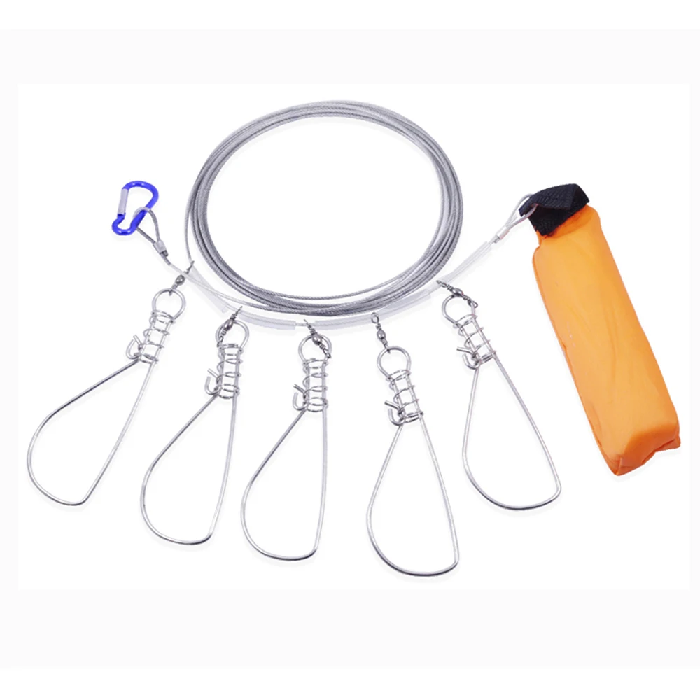 Broche de cuerda de alambre de acero atrevido, cerradura de pesca para hebilla de pez vivo grande, controlador de larguero, accesorios de larguero de flotabilidad, aparejos - imagen 5