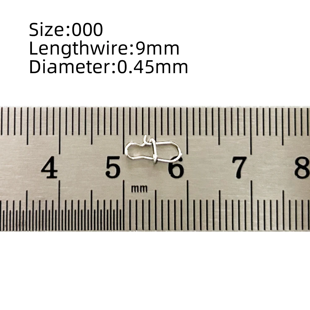 150 Uds. Clips de bloqueo de presión de pesca, conector de pesca de acero inoxidable, aparejos, Clips de bloqueo Duo, giratorios de pesca, anillos sólidos, broches de seguridad - imagen 4