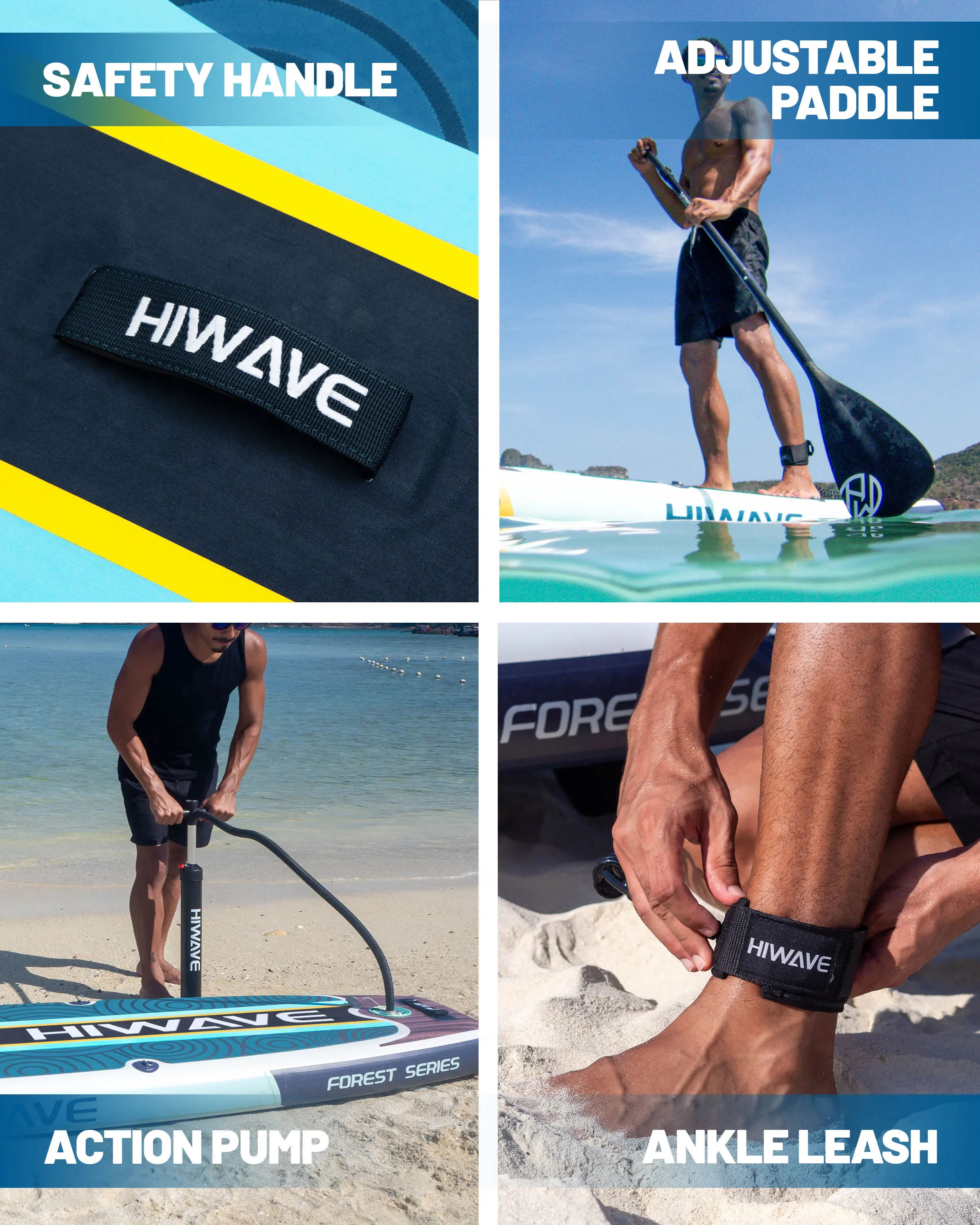 HIWAVE-tablero de Paddle inflable impermeable para adultos, estilo de pie, pesca acuática con accesorios, SUB MYBOAT - imagen 4