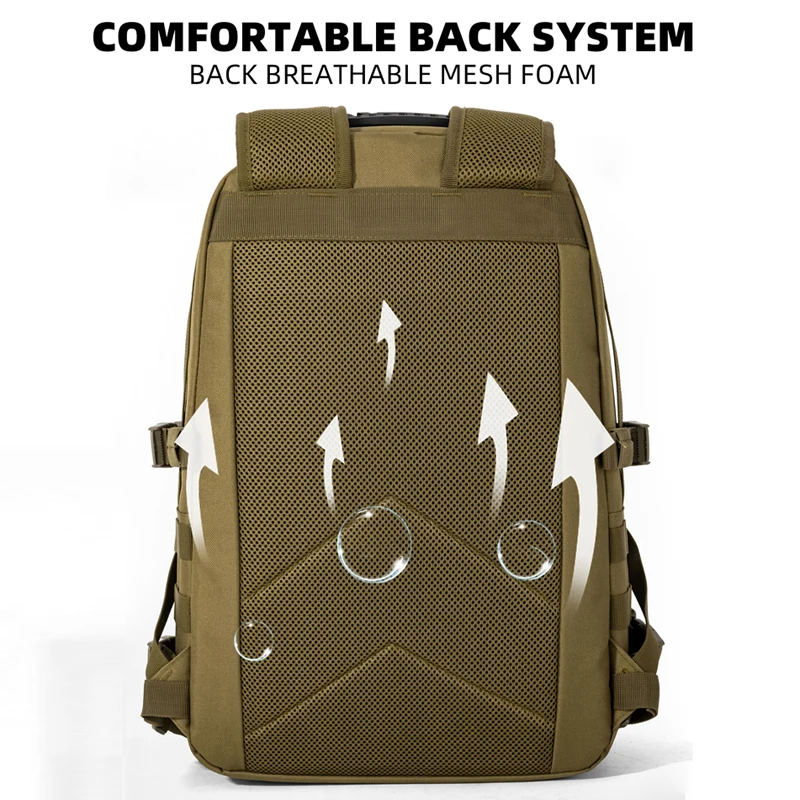 Mochila de pesca con señuelo, mochila táctica Molle para exteriores, bolsa de almacenamiento de aparejos, mochila multifuncional para deportes, viajes, Camping y pesca - imagen 5