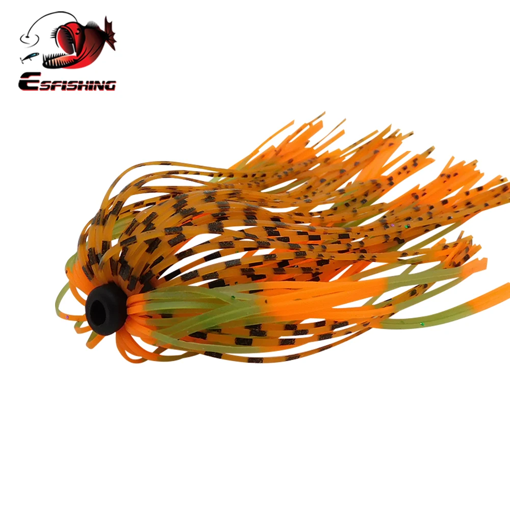 ESFISHING nuevas faldas de silicona 5 uds DIY para señuelo de pesca falda de más color anzuelo de señuelo suave wobbler minnow pesca de Lucio - imagen 5