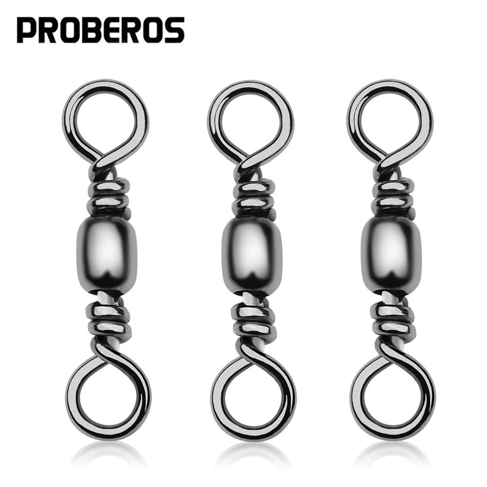 100 Uds. Conector giratorio de pesca barril de latón inoxidable agua dulce rodante líderes de agua salada línea gancho Clips Pin de seguridad