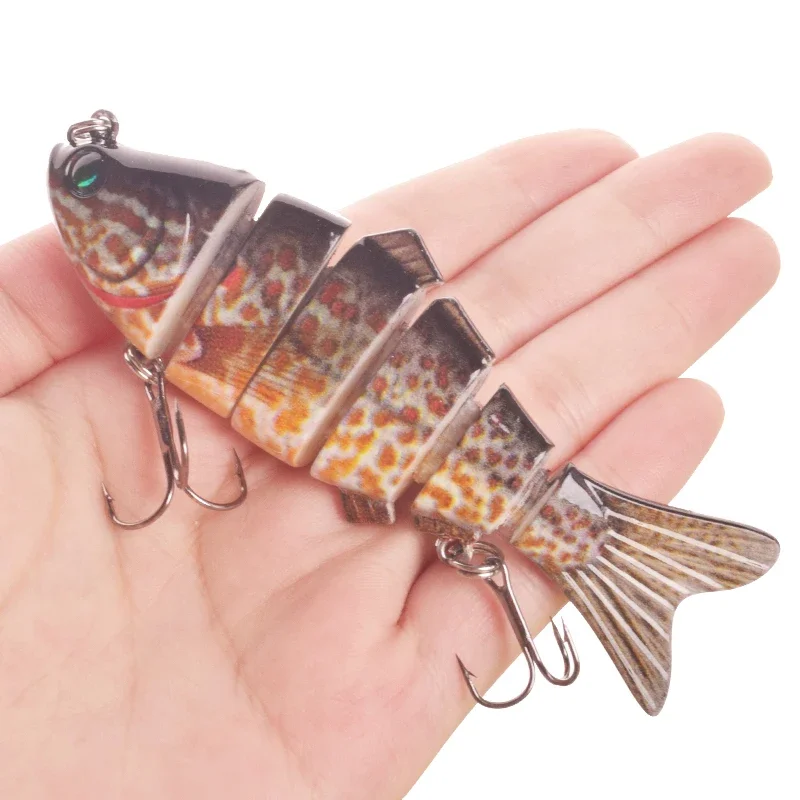 Señuelo de pesca multisecciones, 6 segmentos, 10cm, 20g, Wobbler articulado, Crankbait, cebo duro Artificial con anzuelo, aparejos de natación, 1 ud.