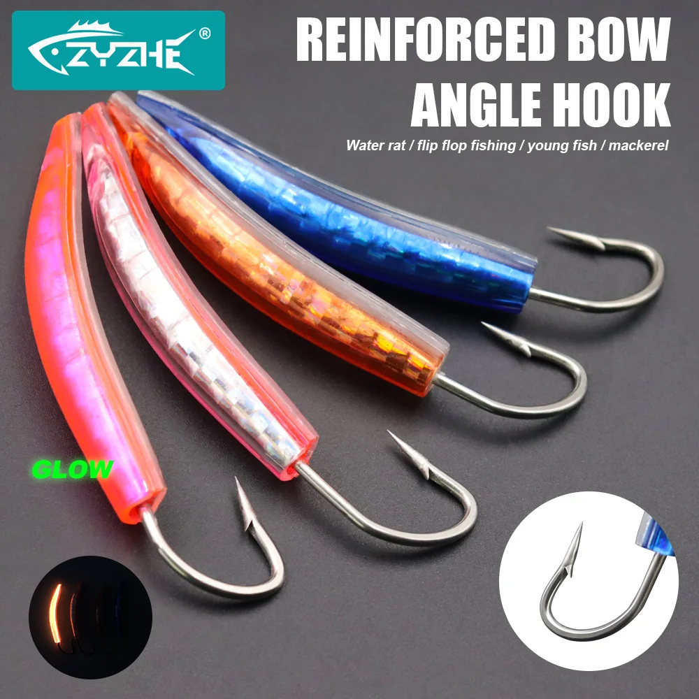 ZYZ-anzuelos de pesca de arrastre, 2 piezas, 7/8/9/10CM, plantilla reforzada, cebo Topwater, anzuelo de asistencia para barco - imagen 4