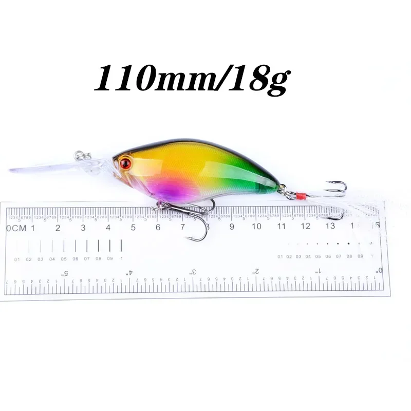 Señuelo de pesca con manivela, 11cm, 18g, Wobblers de plástico láser, Crankbait, cebos duros artificiales con anzuelo triple, aparejos de pesca de pececillo, 1 ud. - imagen 4