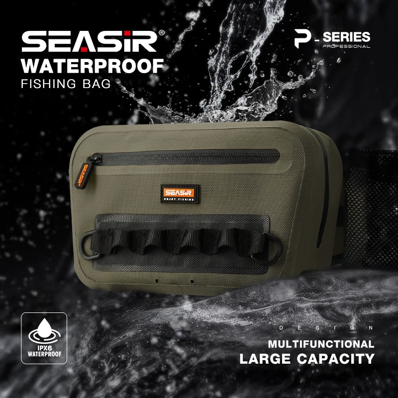 Riñonera de pesca impermeable Seasir – PVC 1680D con suspensión