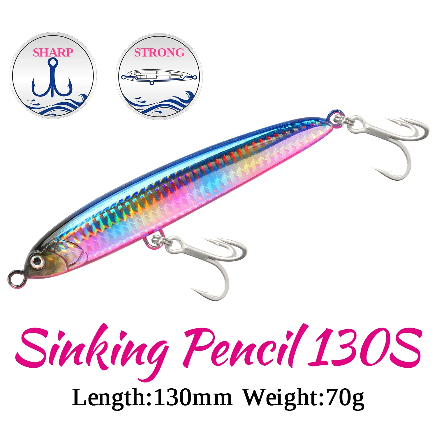 TSURINOYA Offshore Stickbait lápiz 130S señuelo hundido 130mm 70g SW juego atún GT agua salada juego grande cebos duros - imagen 2