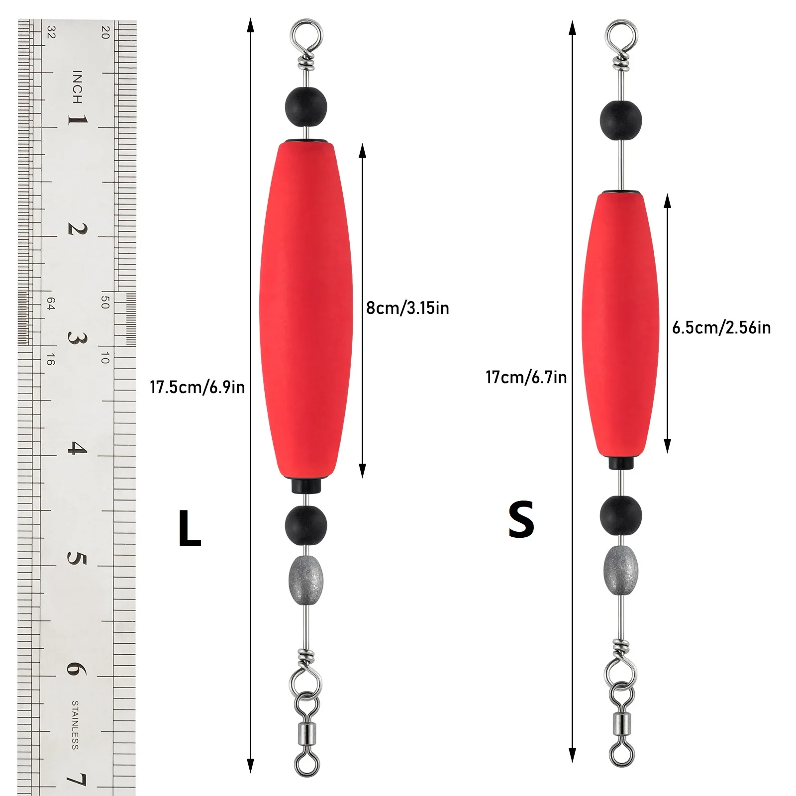 Sonajero de pesca flotante, aparejo de pesca de 2 piezas, Bobber, Santee Cooper, clavija de espuma EVA, plomada de peso, cuenta giratoria, aparejo de cebo de agua salada - imagen 2
