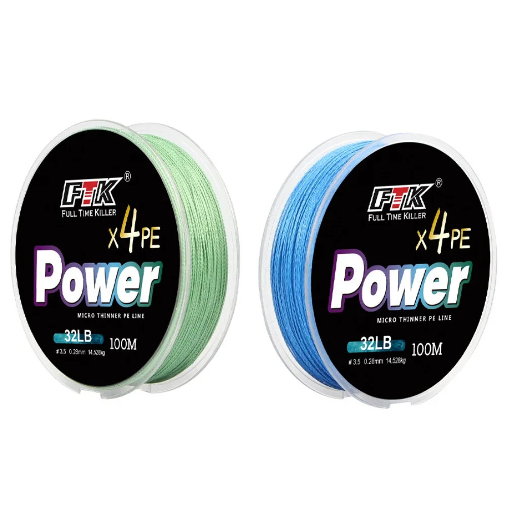 Hilo de pesca de 4 hebras, cuerda fuerte de 100m, de poliéster, PE, 1 unidad - imagen 2