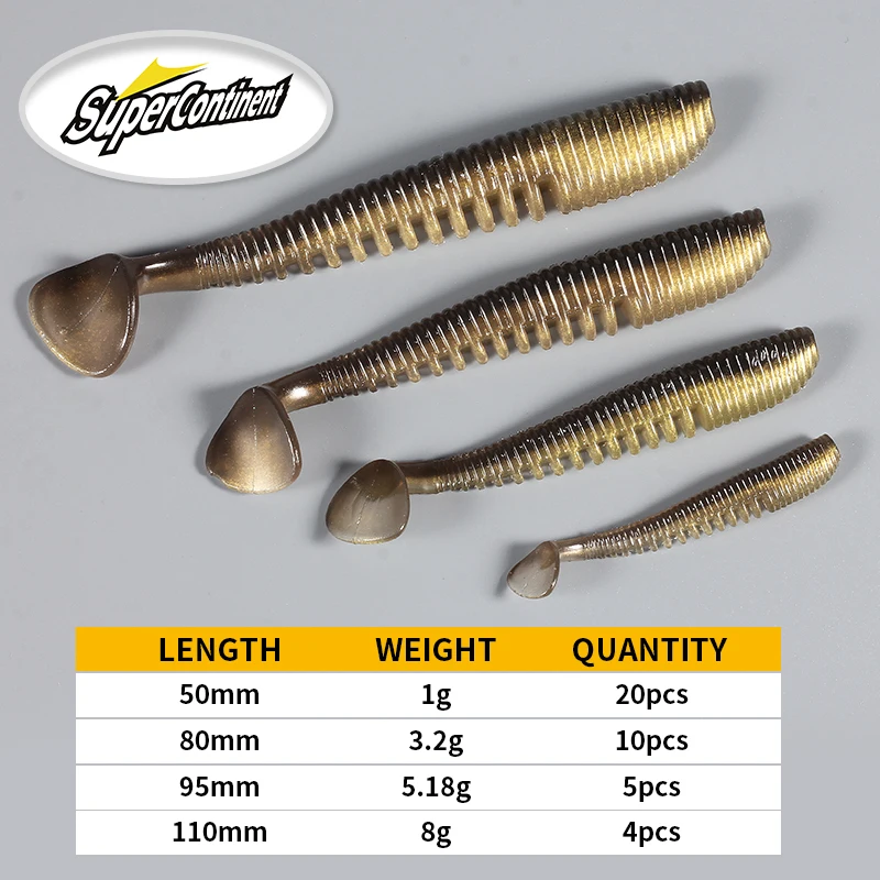 2019 supercontinente 50mm 80mm 95mm 110mm Señuelos de pesca señuelo suave cebo Artificial aparejos depredadores para Lucio y Lucio - imagen 3
