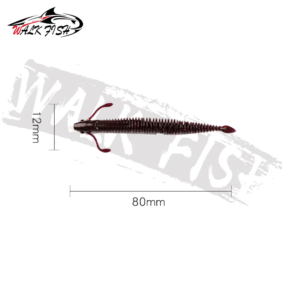 WALK FISH-señuelo flotante suave de 10 piezas, 80mm, 1,8g, señuelos artificiales de pesca, Lucio, pececillo, Swimbait, Jigging, cebos de plástico - imagen 3