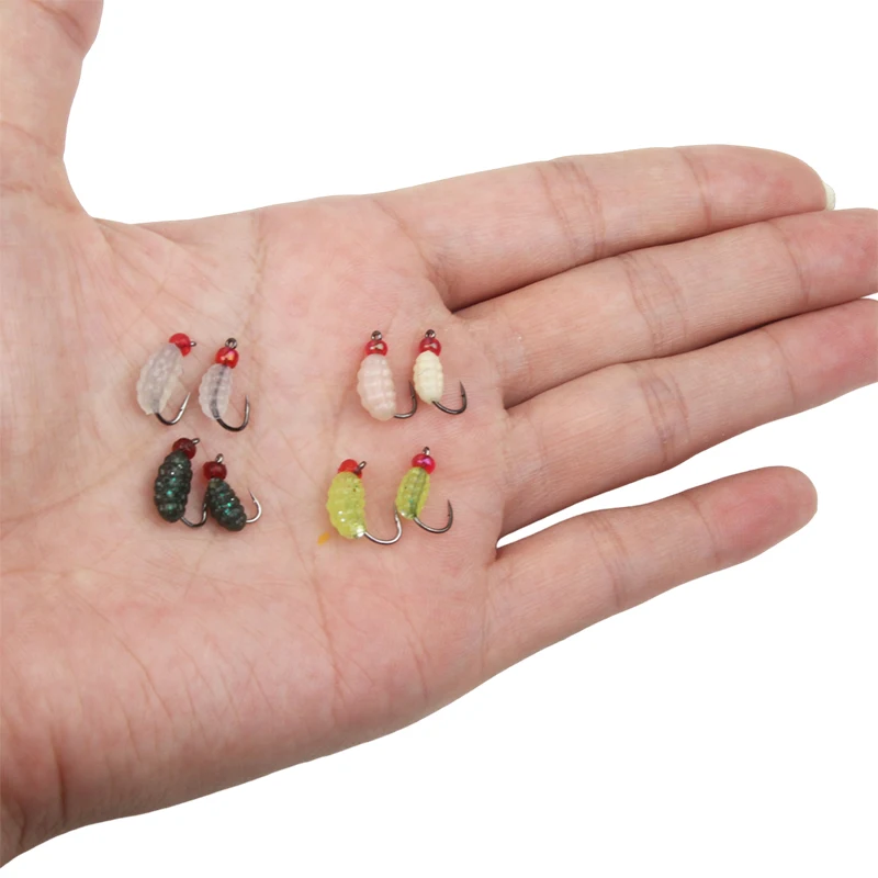 Señuelo de gusanos con anzuelos, cebo suave realista para pesca con mosca, para trucha, lubina, carpa y Lucio, 20 piezas - imagen 3