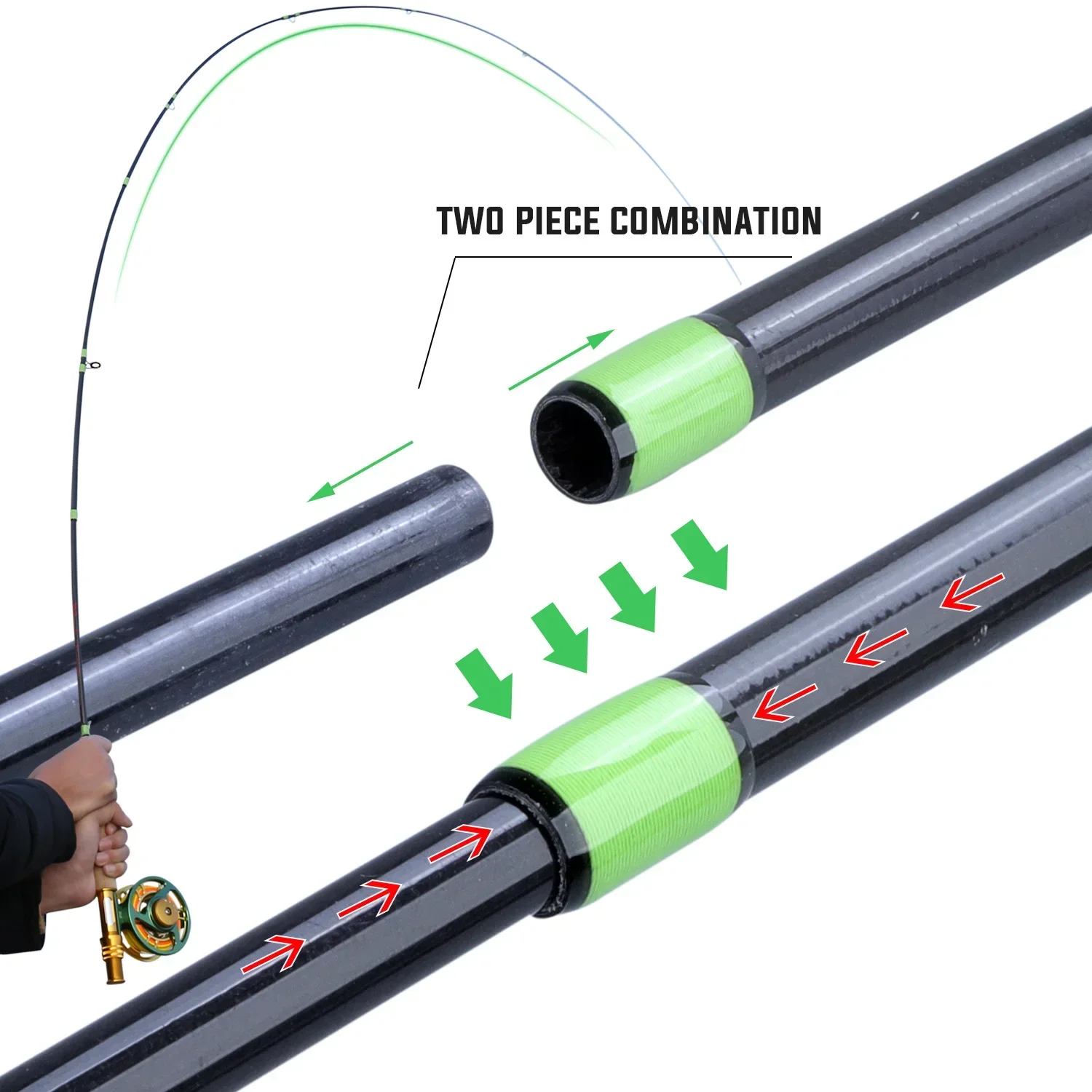 Sougayilang-caña de pescar ultraligera de fibra de carbono, 2,7 m, 9 pies, arrastre máximo de 8kg, para Pesca de agua dulce, salmón, lubina y Lucio, 5/6 - imagen 5