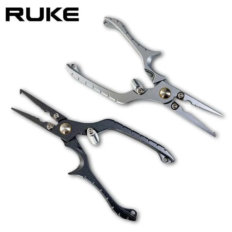 RUKE-Alicates multifuncionales de acero inoxidable para pesca y cortador de cables, herramientas portátiles para pesca, senderismo, Camping y uso doméstico