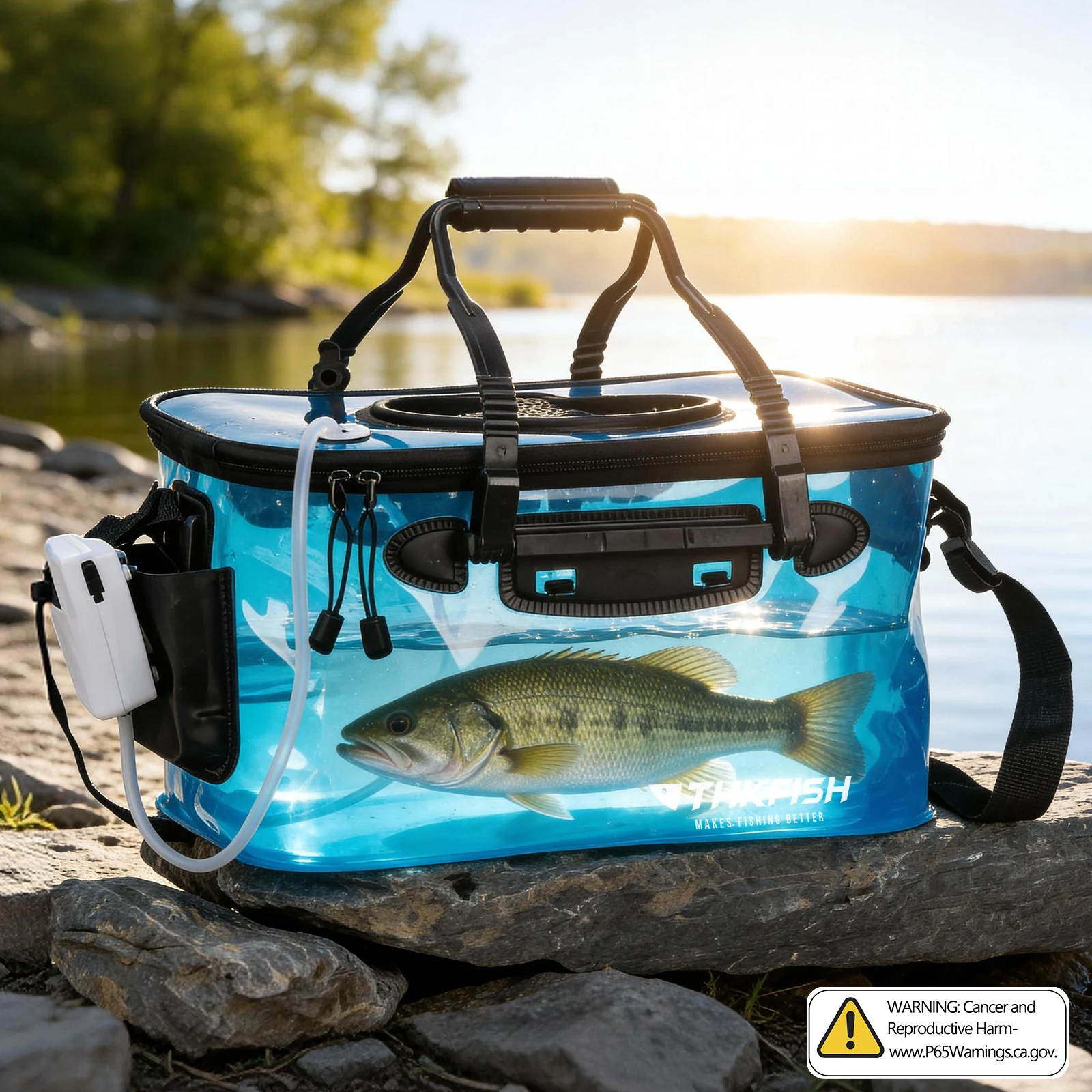 THKFISH Cubo de pesca plegable EVA transparente para peces vivos