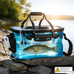 THKFISH Cubo de pesca plegable EVA transparente para peces vivos