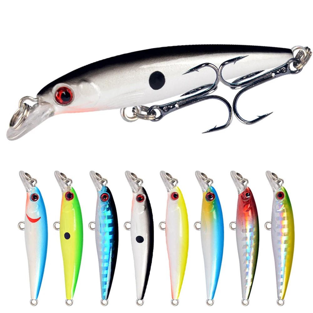 8 Uds Minnow Stream señuelo de pesca cebo duro Artificial para trucha Jerkbait río cebos