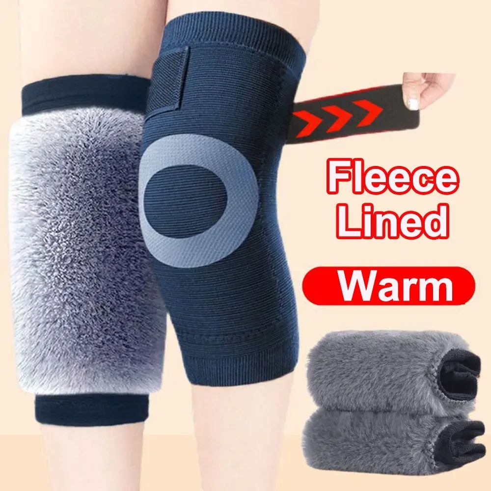 1 par de rodilleras universales de piel gruesa, rodilleras cálidas antifrío, rodilleras térmicas de almacenamiento de calor para deportes - imagen 2