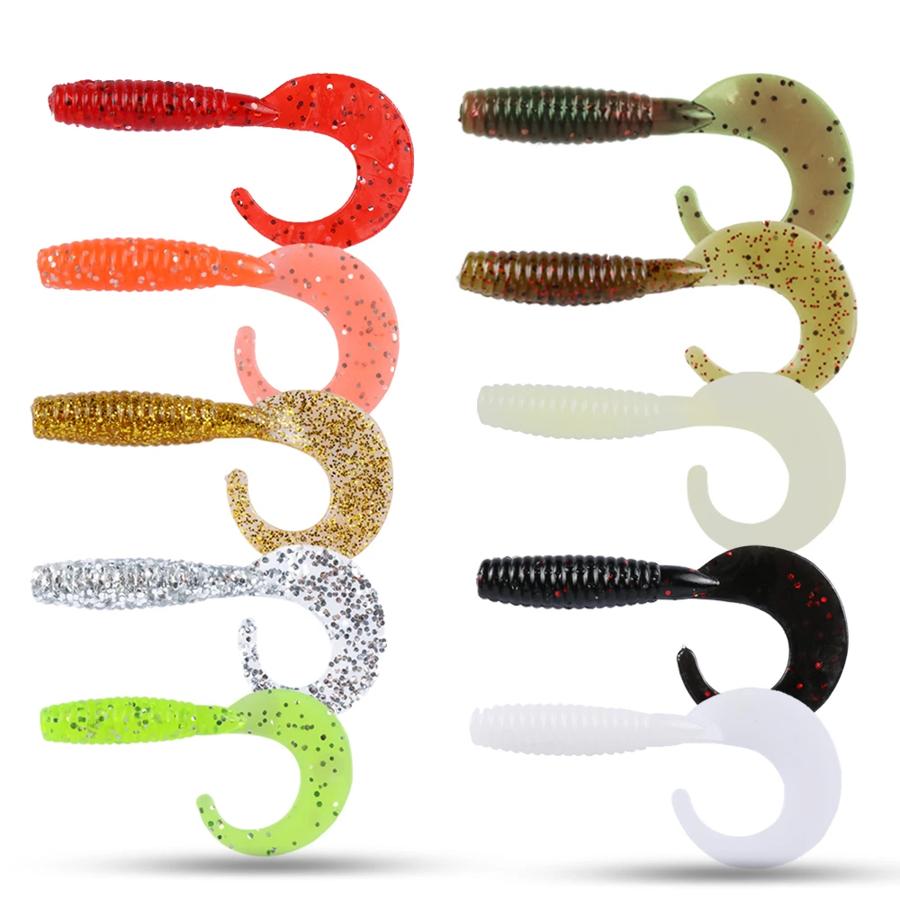 Goture 10 unids/set señuelo de pesca suave 6cm 2g Jig Wobblers Artificial silicona gusanos señuelos para lubina trucha carpa Señuelos de Pesca cebo - imagen 2