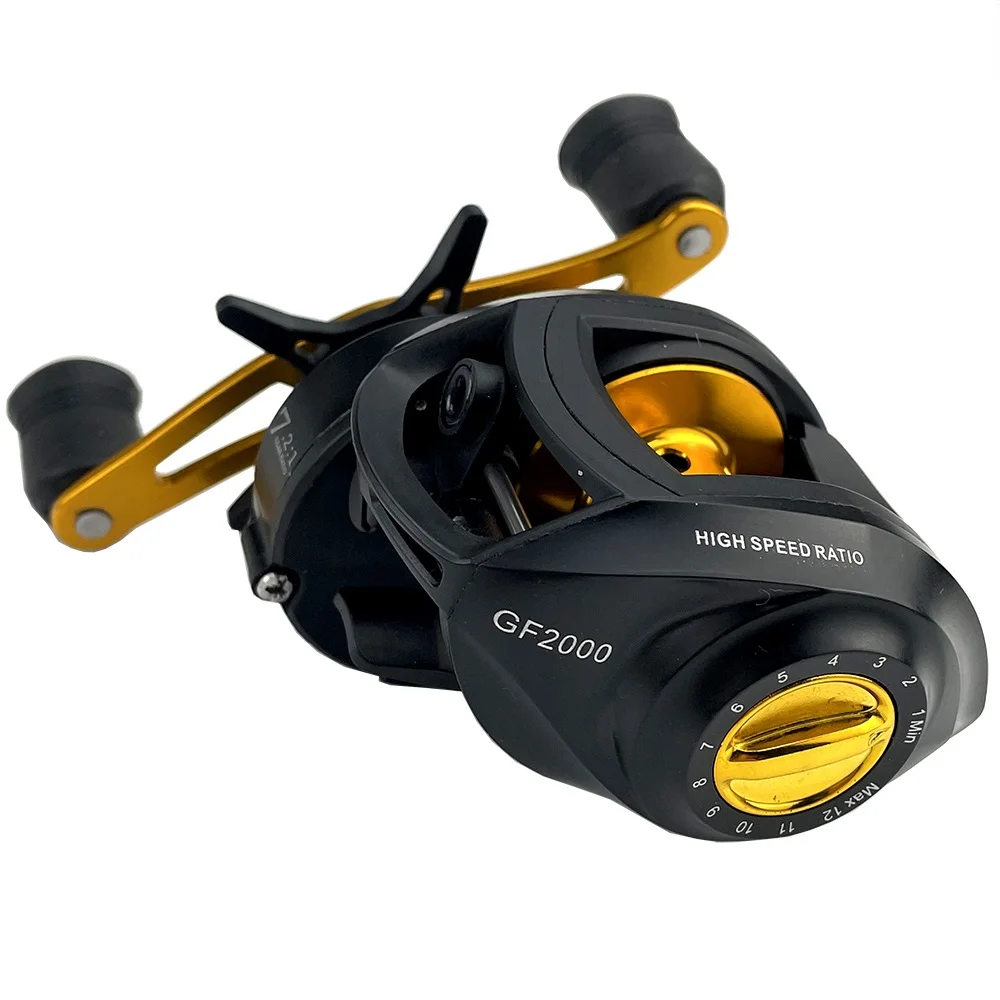 Max Drag Pwoer-carrete de Baitcasting de 8kg con fuerte sistema de frenado magnético y 17 + 1BB 7,2: 1 para una fundición más suave y larga