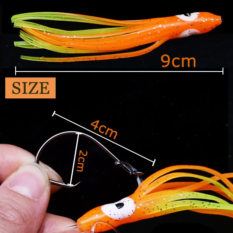 JYJ Artificial 1 bolsa de anzuelos de cuerda de pesca en el océano, plataformas de vivero de pulpo sabiki, cebo inferior de señuelo de pez vela rosa de mal de mar - imagen 3