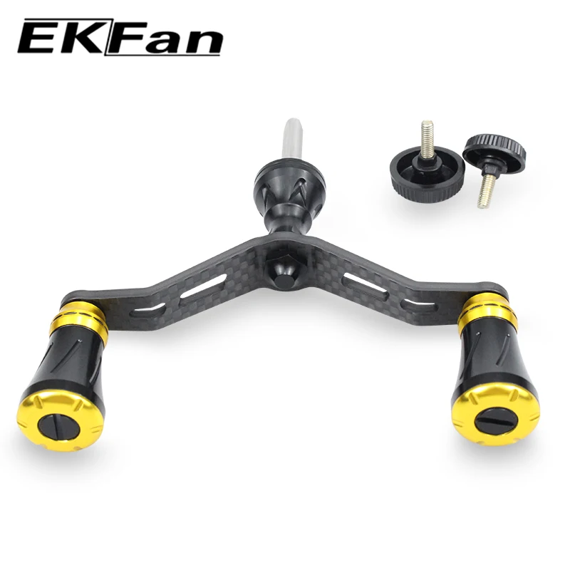 EKfan-mango de carrete de pesca de carbono, perillas de Metal adecuadas para SHI, accesorio de aparejos de carrete de pesca giratorio, 90MM - imagen 5