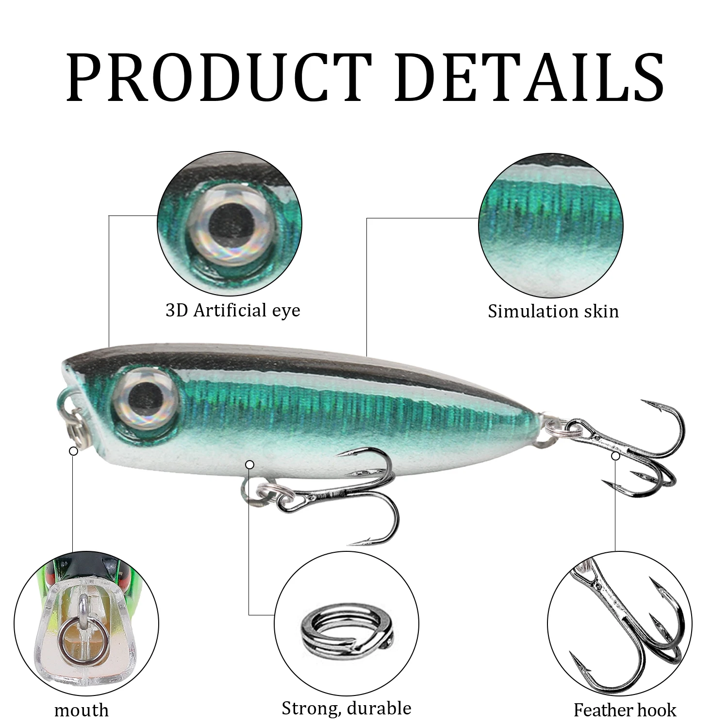 Señuelo de pesca de lápiz que se hunde, Wobblers de 4,5 cm, 3,3g, cebo duro de plástico Artificial para pececillos, aparejos de pesca de lubina de alta calidad - imagen 4