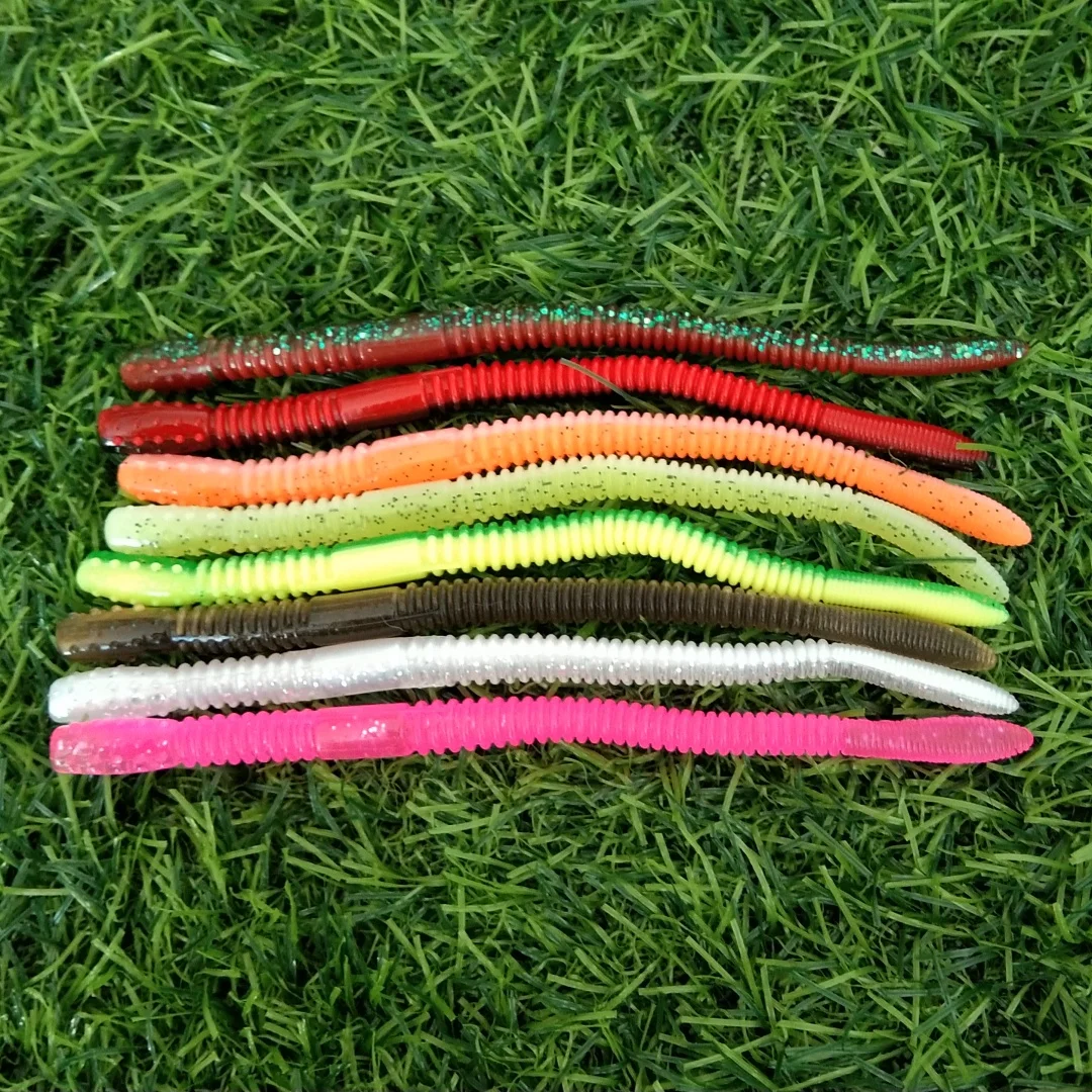 Swolfy, 10cm, 13cm, lombriz de tierra, señuelo suave de hundimiento lento, Señuelos de Pesca artificiales, cebo de gusanos de mar, señuelo de pesca de silicona suave para lubina - imagen 4