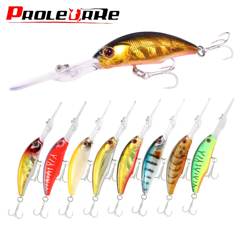 Señuelo de pesca flotante para pececillos, cebo duro Artificial de plástico para buceo profundo, Wobbler Crankbait, aparejos de pesca de lubina, 100mm, 8g, 3M, 1 unidad