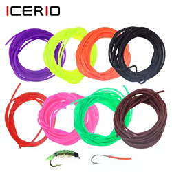 ICERIO tubo de silicona de película delgada Flexible UV para piel de gusano de Camarón, Material de atado de moscas, plataforma Sabiki, soporte de gancho de tubo elástico de película delgada