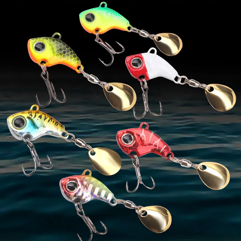 Señuelos giratorios de Metal para Pesca, anzuelos giratorios con vibración para Lucio, lubina, 1 piezas - imagen 2