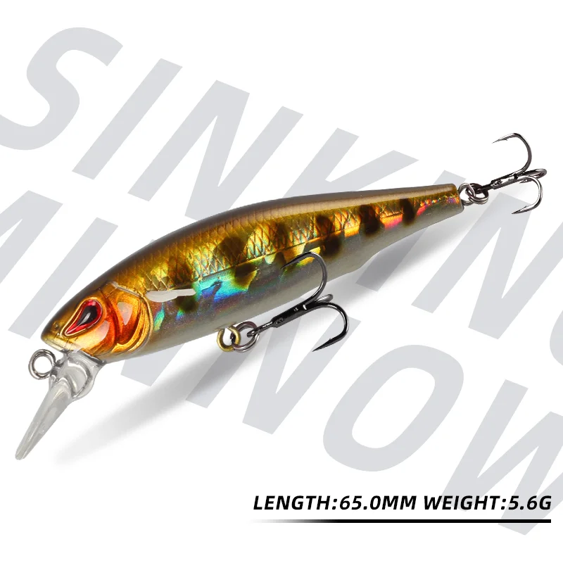 Magic Works-señuelos duros para pececillos, 65mm, 5,6g, Wobblers que se hunden, cebo para trucha, Mini cebos de pesca artificiales, aparejos de plástico, señuelo para lubina, carpa - imagen 3