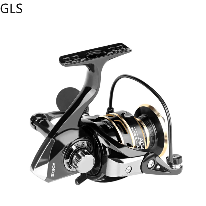 Carrete de Metal para pesca de carpa, bobina de pesca giratoria de arrastre máximo de 12kg, relación de engranaje 2000: 1, agarre antideslizante EVA, serie ac, 7000-5,2 - imagen 4