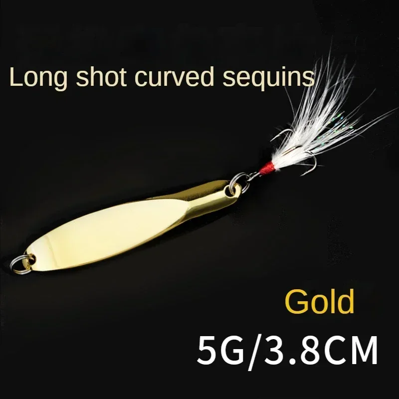 1 Uds. Señuelos de cuchara giratoria de Metal señuelo de pesca de trucha cebo duro lentejuelas Paillette cebos artificiales Spinnerbait herramientas para peces 5g-28g - imagen 5