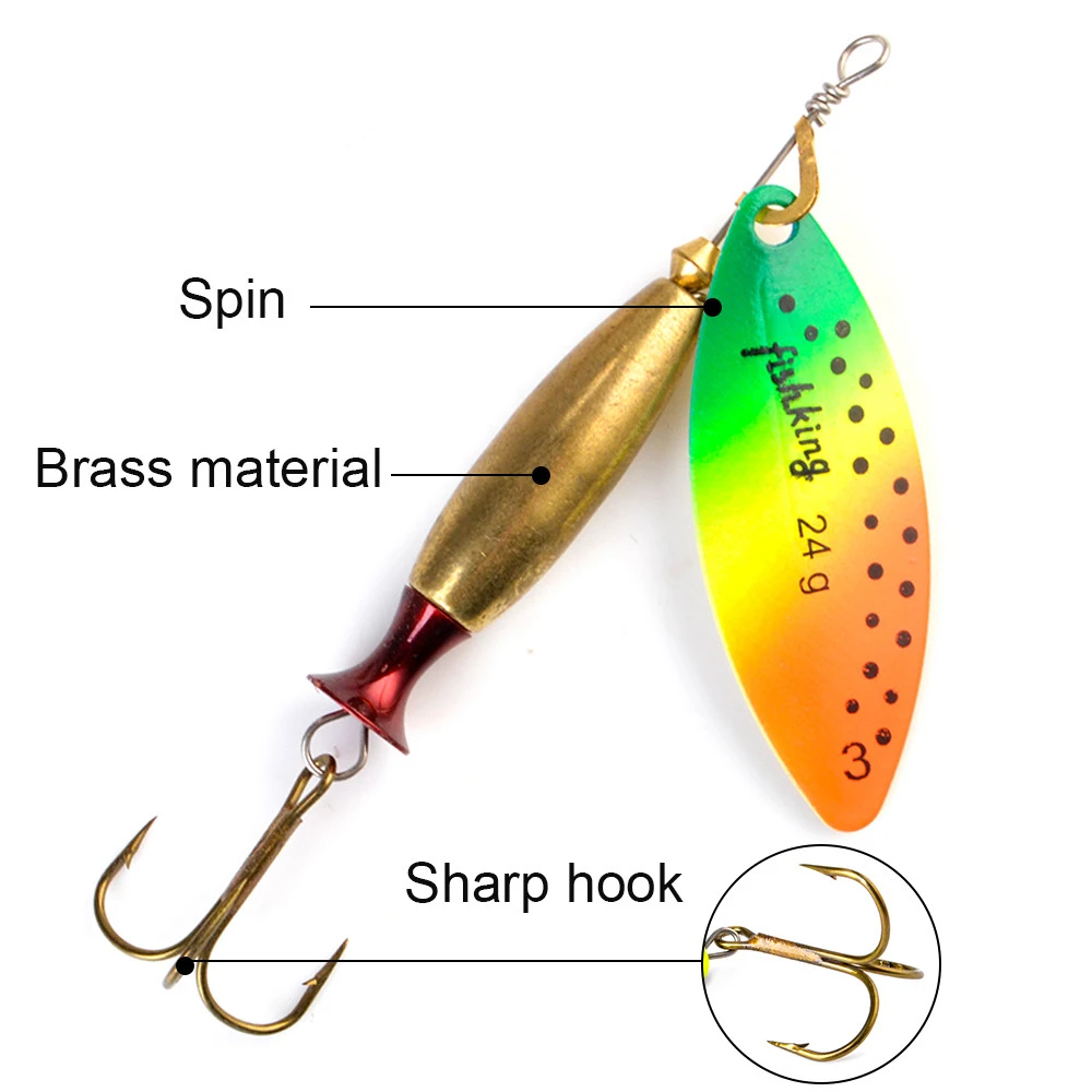 FTK-señuelo de pesca giratorio, cebo de fundición larga, 15,6g, 22,6g, señuelos tipo cuchara, Lucio, cebo duro de lubina de Metal con anzuelos, accesorios de pesca - imagen 4
