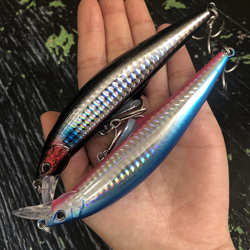 Señuelos de pesca de pececillo que se hunden, peso pesado, 120mm, 45g, cebo duro Artificial de fundición larga, Wobblers de lubina para trucha de agua salada para Lucio - imagen 2