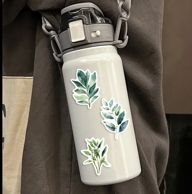 50 Uds. De pegatinas de grafiti de dibujos animados de hojas y plantas verdes, bricolaje, teléfono, guitarra, portátil, maleta, taza, pegatina impermeable, juguete para niños - imagen 5