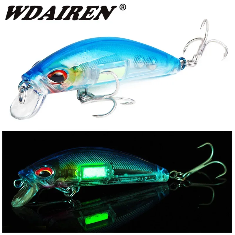 Señuelos de pesca luminosos, 1 unidad, 7cm, 10,5g, Wobblers que se hunden, cebo duro Artificial de plástico brillante para Lucio, Jerkbait, Crankbait - imagen 3