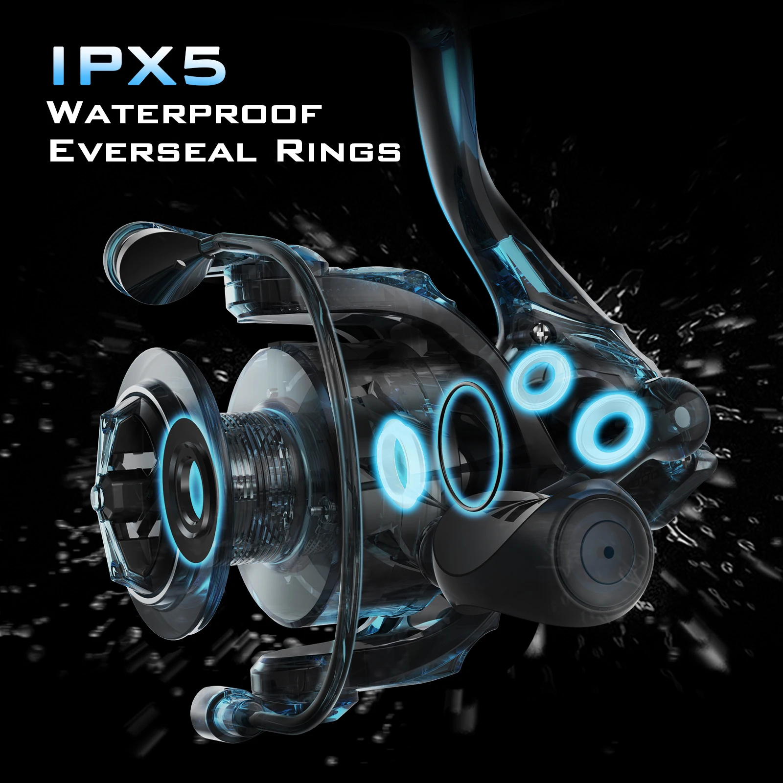 Carrete de pesca KastKing Spartacus II, carrete giratorio de fibra de carbono sellado, arrastre máximo de 22 libras, 7 + 1 BB inoxidable para agua dulce y salada - imagen 3