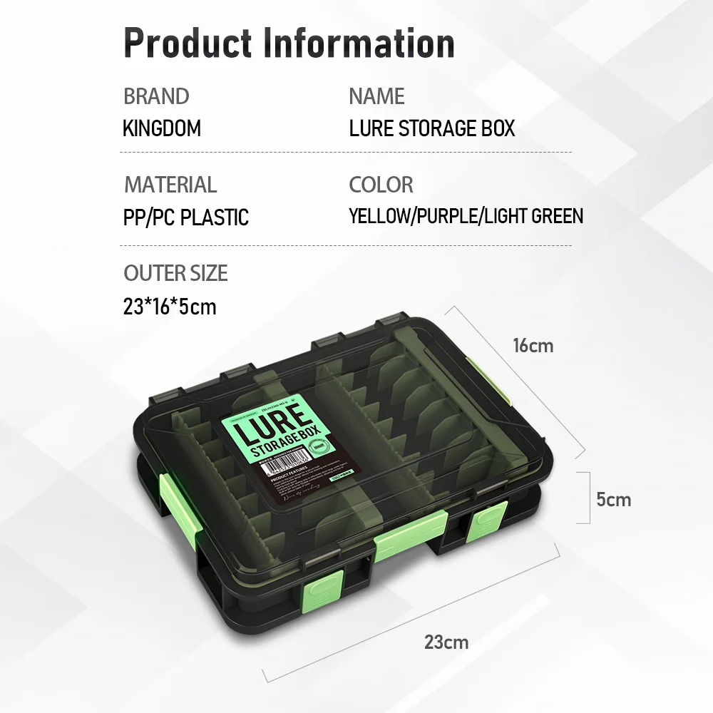 Caja de almacenamiento de señuelos Kingdom, diseño artesanal resistente al agua, anticorrosión, resistencia al impacto, conexión múltiple adecuada para lápiz VIB Minnow - imagen 2