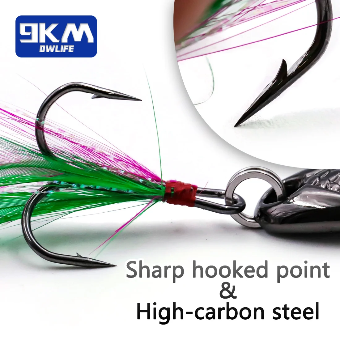 Señuelo de cuchara de pesca de 3 ~ 36g, cebo de pluma de Metal duro, anzuelos triples, señuelo de pesca de lubina de larga distancia, cuchara de Metal fundido, señuelo de pesca de agua salada - imagen 5