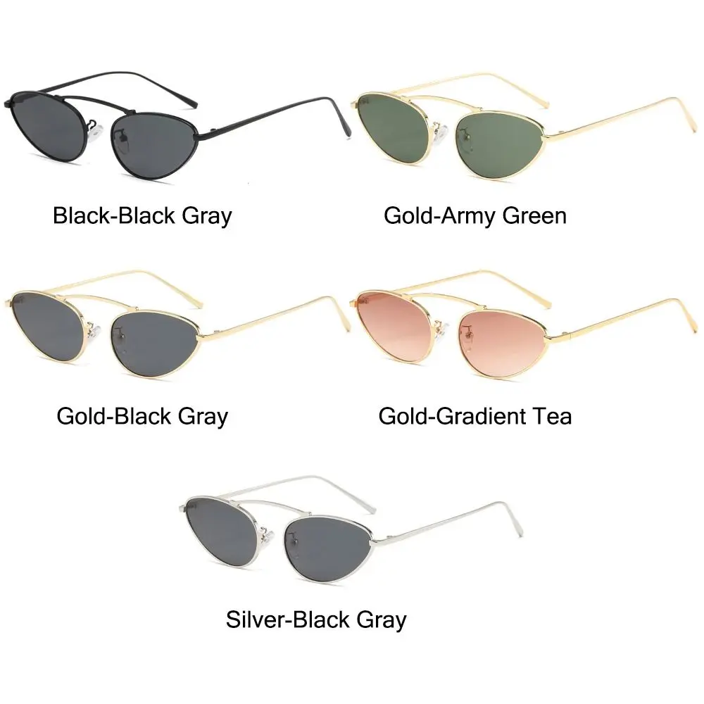 Gafas de sol tipo ojo de gato a la moda, gafas de sol ovaladas pequeñas Vintage, protección UV400, accesorios Retro Y2K para mujeres y hombres - imagen 5