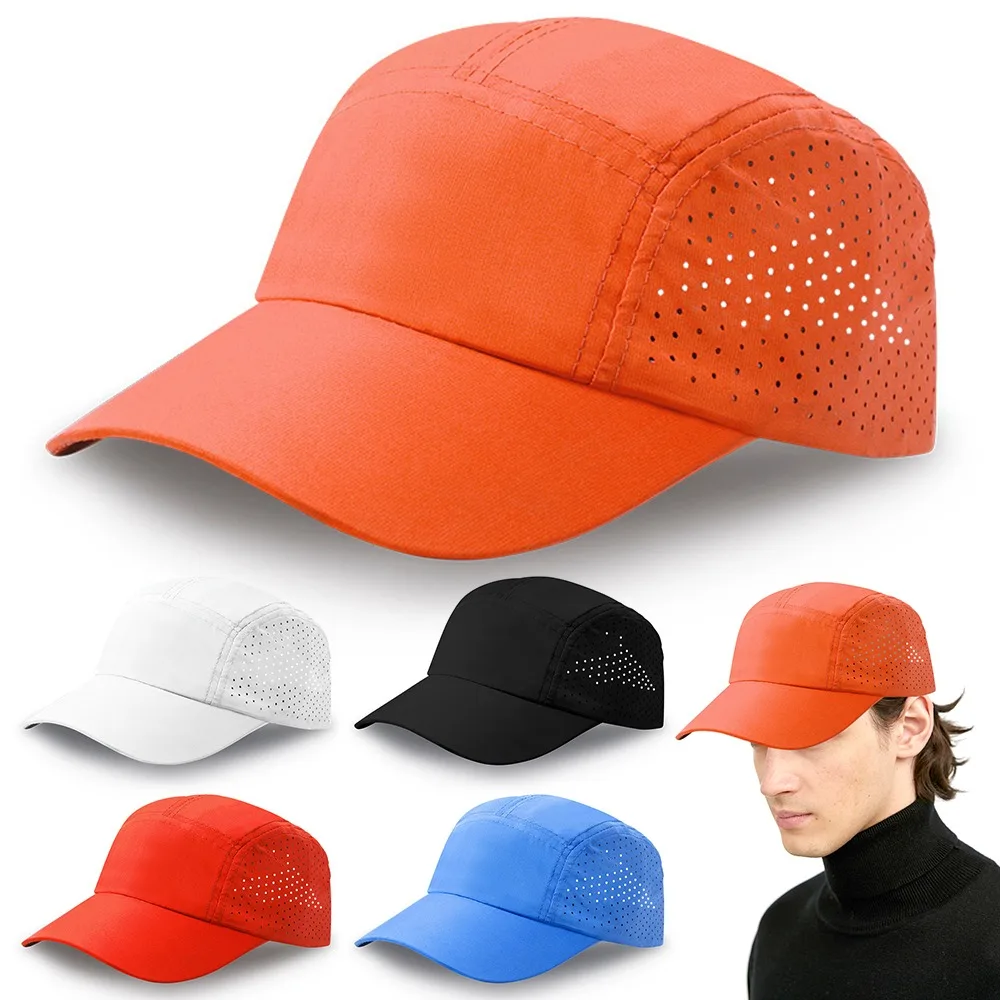 Gorra de béisbol de malla ultraligera informal, gorros de ciclismo de Color sólido de secado rápido, gorra ajustable transpirable para correr, Unisex - imagen 2