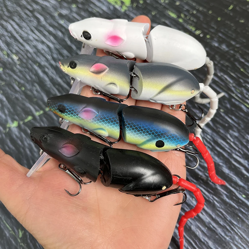 Señuelo de ratón de 15g y 85mm, cebo Artificial para ratas, ratones de plástico vívidos, Swimbait de fundición larga, Pesca Wobbler, Lucio, Crankbaits, equipo de Pesca - imagen 3