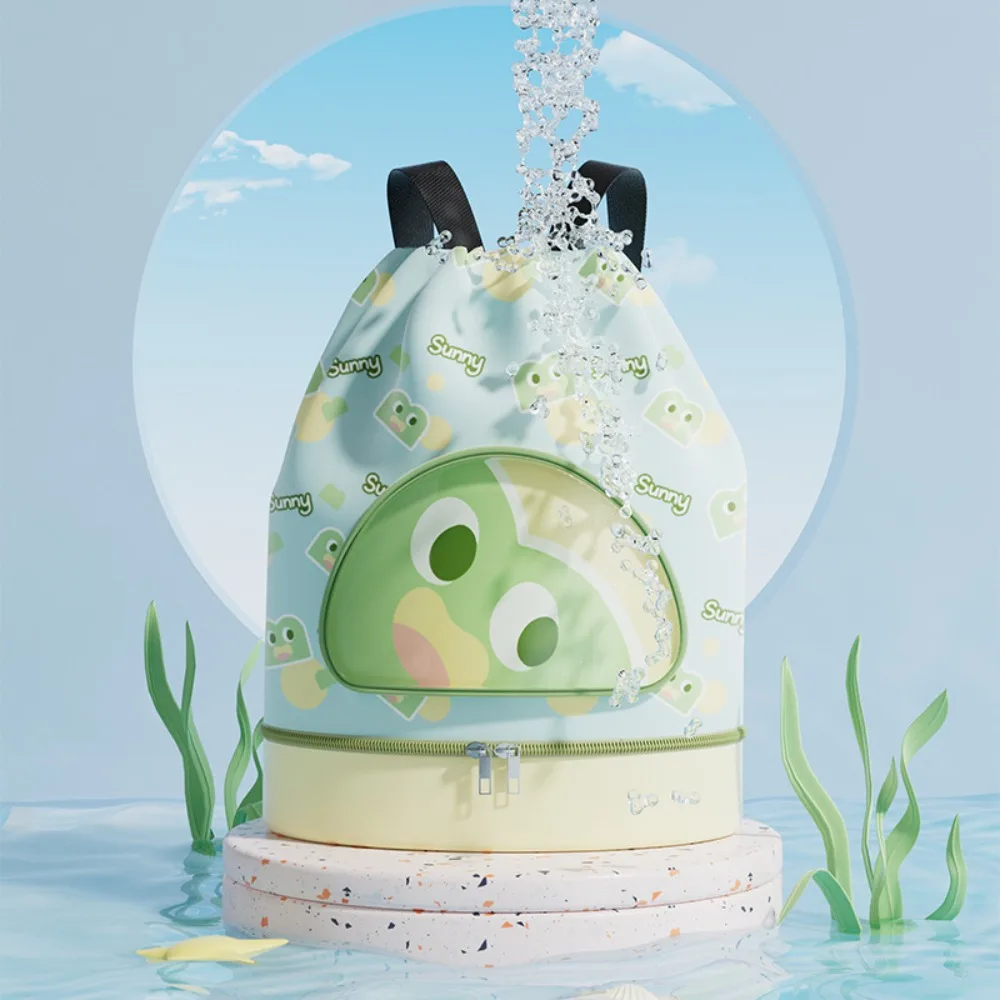 Bolsa de natación para niños con separación de ropa seca y húmeda, bolsa de almacenamiento de gran capacidad, mochila de natación de dibujos animados, portátil, impermeable - imagen 3